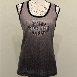 Harley-Davidson Sequin Black and Gray Tank Top